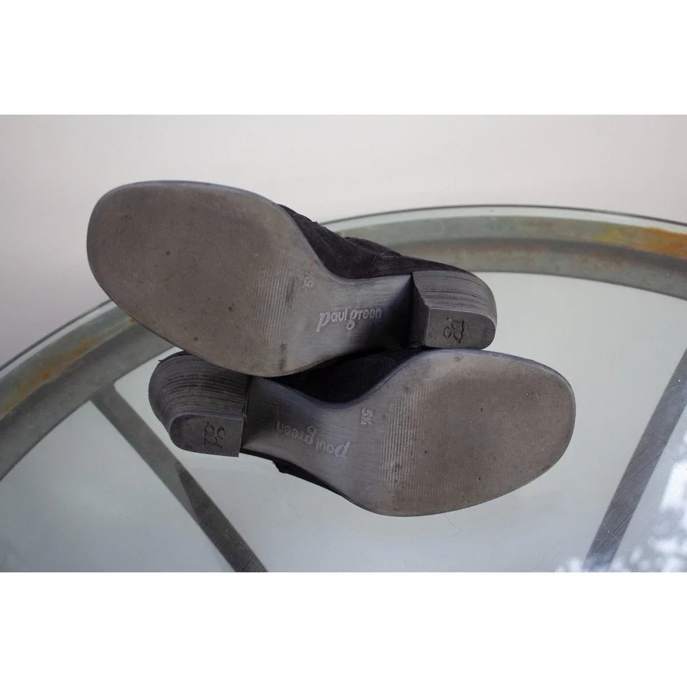 PAUL GREEN Cayanne Leather Peep Toe Sandal BOOTIE LEATHER US Size 8 Black